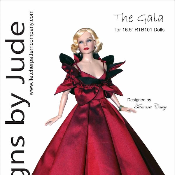 PDF Doll Clothes Sewing Pattern for 16.5" RTB101 Body Dolls, The Gala