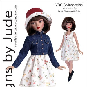 Doll Clothes Sewing Pattern for Ellowyne & Neema Dolls Tonner, VDC Bucket List