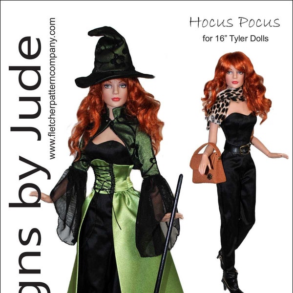 PDF Doll Clothes Sewing Pattern for Tyler Dolls Tonner, Hocus Pocus