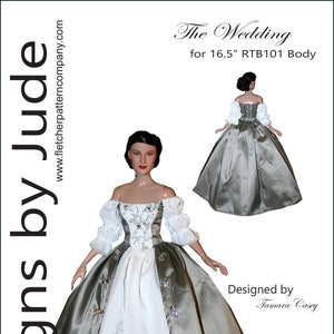 PDF Patron de vêtements de robe de mariée Outlander pour 16,5 RTB101 Body Dolls Tonner image 1