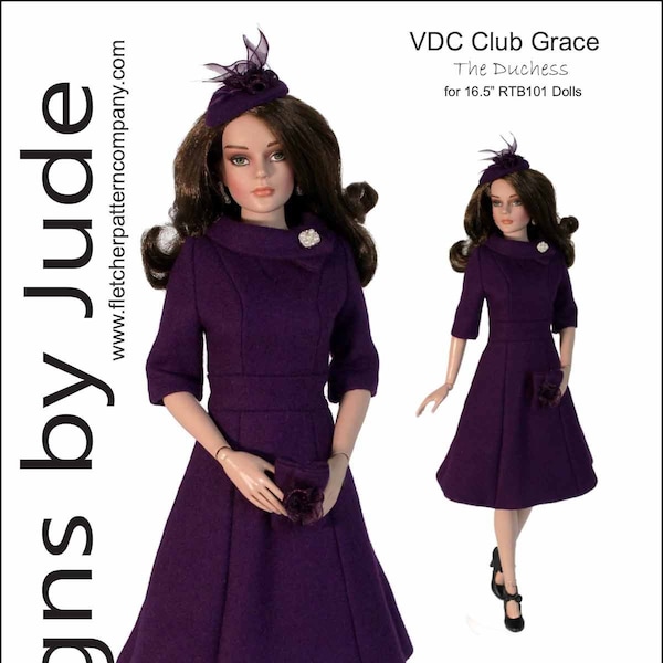 PDF Doll Clothes Sewing Pattern for RTB101 Body Grace Dolls Tonner, VDC The Duchess