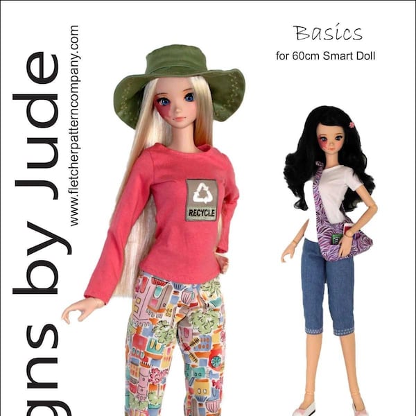 PDF Basics Doll Clothes Sewing Pattern for 60cm Smart Dolls