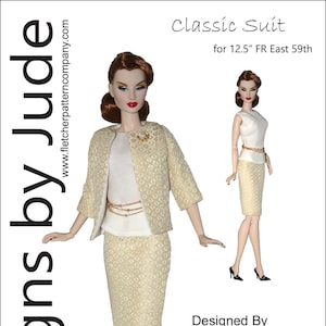 PDF Classic Suit  Doll Clothes Sewing Pattern for 12.5&quot; Fashion Royalty East 59th Dolls
