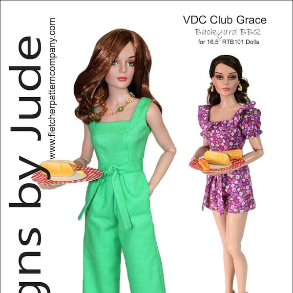 PDF Doll Clothes Sewing Pattern for 16.5" RTB101 Body Dolls Tonner, Backyard BBQ