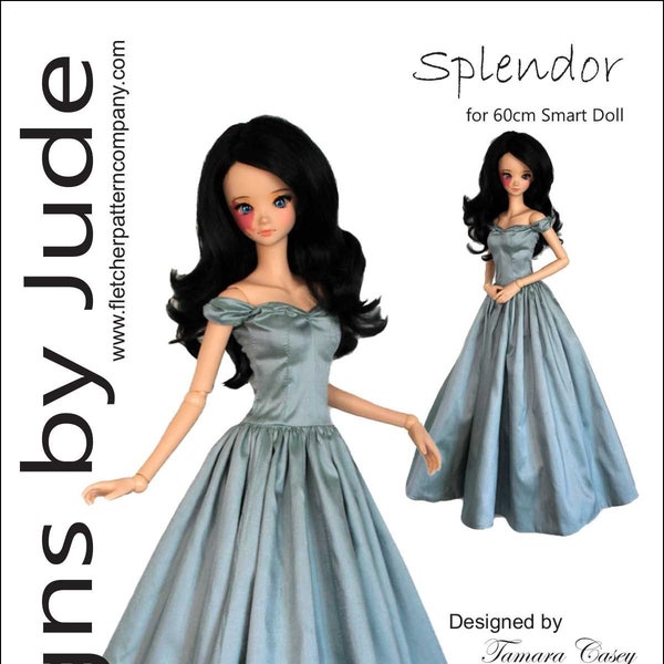 PDF Splendor Gown Doll Clothes Sewing Pattern for 60cm Smart Doll Dolls