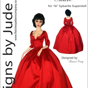 PDF Outlander Claire Dress Doll Clothes sewing Pattern for 16&quot; Sybarite Superdoll Dolls