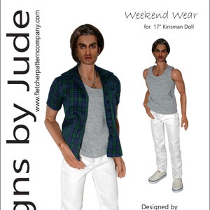 Weekend Wear Doll Clothes Sewing Pattern for 17&quot; Kinsman Dolls Kingdom Doll