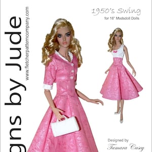 1950&#39;s Swing Doll Clothes Sewing Pattern for 16&quot; Modsdoll Dolls