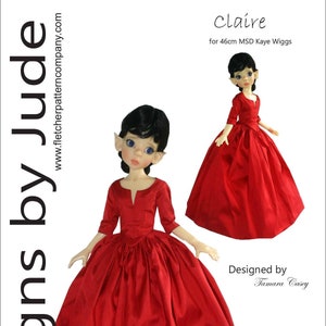 PDF Outlander Claire Dress Pattern for 46cm Kaye Wiggs MSD BJD Dolls