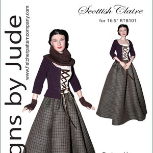 PDF Scottish Claire Outlander Pattern for 16.5" RTB101 Body Dolls Tonner