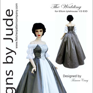 PDF Outlander Wedding Dress Doll Clothes Sewing Pattern for 65cm Iplehouse 1/3 EID Dolls