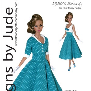 1950&#39;s Swing Doll Clothes Sewing Pattern for 12.5&quot; Poppy Parker Dolls Integrity