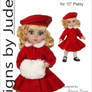 Cartamodello PDF per vestiti per bambole per bambole Patsy Tonner da 10", The Christmas Spark