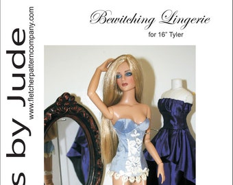 Bewitching Lingerie Doll Clothes Sewing Pattern for 16" Tyler Wentworth Doll Tonner