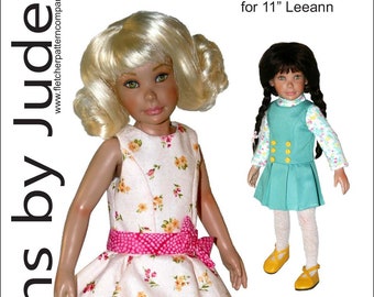 PDF Friends Forever Doll Clothes Sewing Pattern for 11" Leeann Dolls