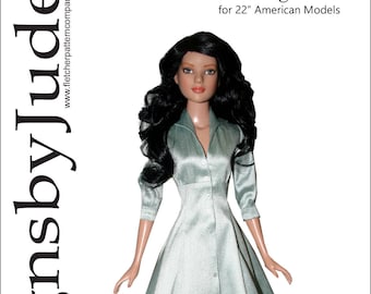 Good Fortune Cheongsam Pattern For 22" American Model Dolls - Vintage Style Dress & Pants Outfit