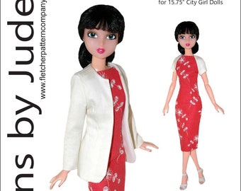Pure Style Doll Clothes Sewing Pattern for 15.75" City Girl Doll Tonner