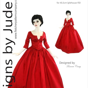 Outlander Claire Dress Doll Clothes Sewing Pattern for 45.5cm Iplehouse FID dolls