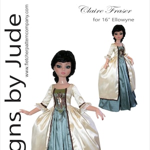 Outlander Claire Fraser Doll Clothes Sewing Pattern for 16&quot; Ellowyne Wilde Dolls Tonner