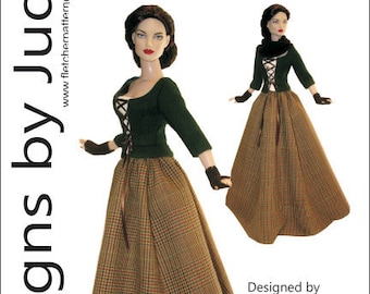 Doll Clothes Sewing Pattern for Tyler Wentworth Dolls Tonner, Scottish Claire Outlander