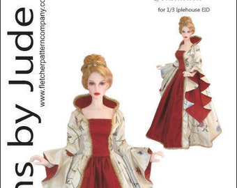 PDF Enchanted Court Gown Doll Clothes Sewing Pattern for 1/3 Iplehouse EID BJD Dolls