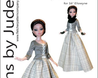 May include: A sewing pattern for a plaid dress and jacket for a 16-inch doll. The pattern is called "Scottish Claire" and is designed by Tamara Casey. The pattern is available for $12.95.