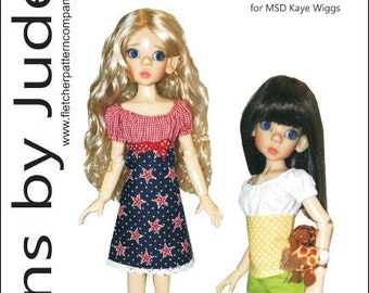 Fun Frills Doll Clothes Sewing Pattern for 46cm BJD MSD Kaye Wiggs Dolls