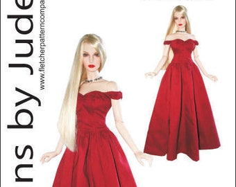 PDF True Splendor Gown Doll Clothes Sewing Pattern for 1/3 Iplehouse EID BJD Dolls