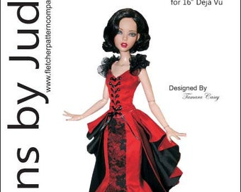 Continental Evening Doll Clothes Sewing Pattern 16/" Sybarite Superdoll Dolls