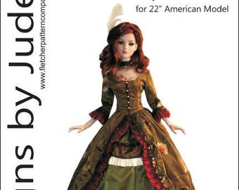 PDF Opulentes Kleid Schnittmuster für 22" American Model Dolls Tonner