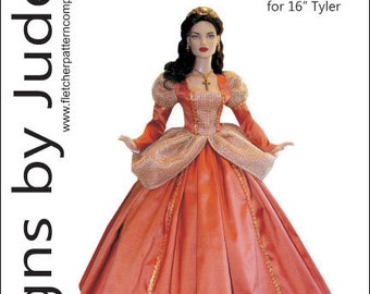 PDF Princess Gown Pattern for 16&quot; Tyler Wentworth Dolls Tonner