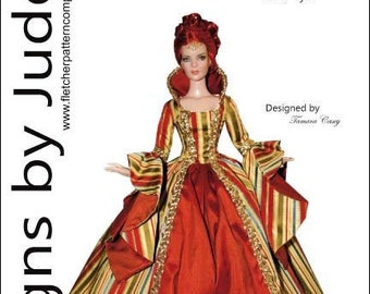 PDF Doll Clothes Sewing Pattern for 16&quot; Tyler Wentworth Dolls Tonner, Enchanted Court