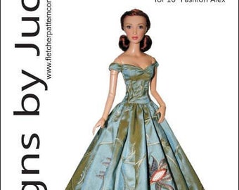 PDF Splendor Gown Doll Clothes Sewing Pattern for 16" Fashion Alex Madame Alexander