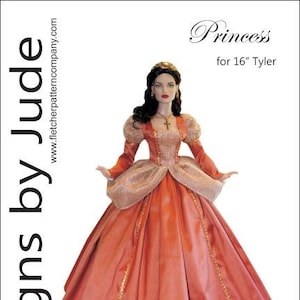 Princess Gown Pattern for 16" Tyler Wentworth Dolls Tonner