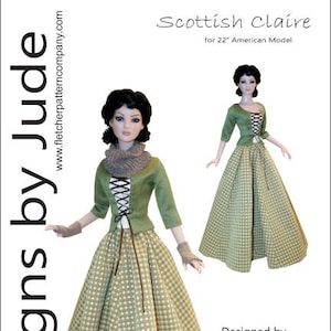Outlander Schottische Claire Kleid Puppe Kleidung Nähen Muster Für Tyler Tonner Outlander Schottische Claire Kleid Puppe Kleidung Nähen Muster Für Tyler Tonner