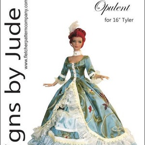 PDF Opulent Gown Pattern for Tyler Wentworth Dolls Tonner image 1