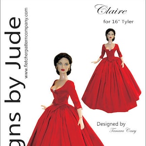 PDF Doll Clothes Sewing Pattern for Tyler Wentworth Dolls Tonner, Outlander Claire Dress