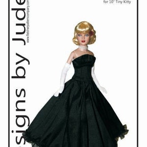 PDF Dance with Me Dress Doll Clothes Sewing Pattern for 10" Tiny Kitty Dolls Tonner