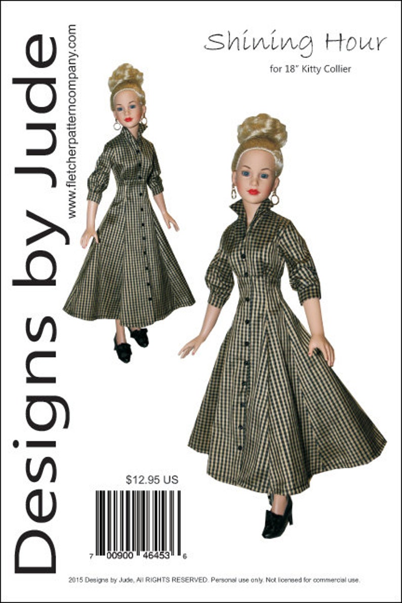So Charming Doll Clothes Sewing Pattern for 18/" Kitty Collier,Tonner