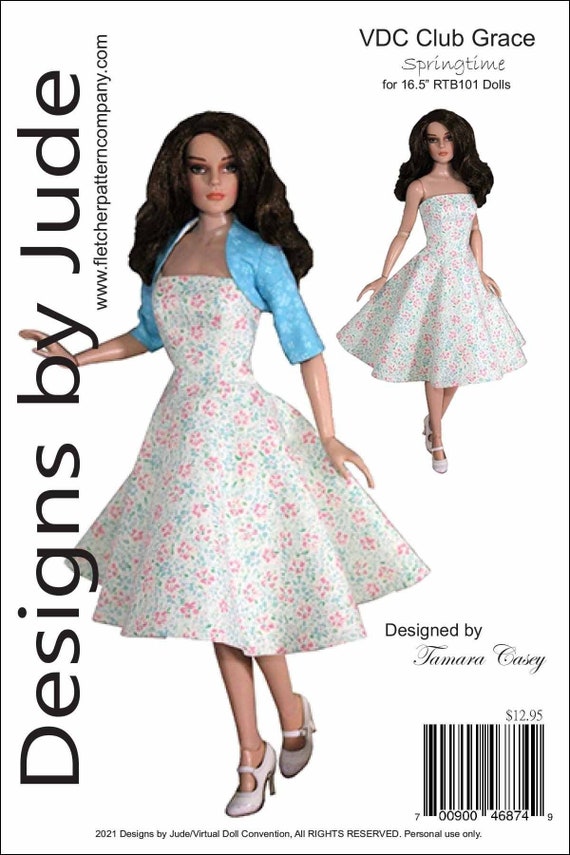 PDF Doll Clothes Sewing Pattern for Silkstone Barbie, Reminisce -   Israel