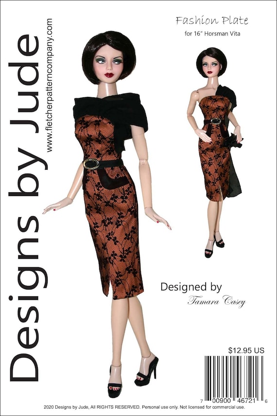 PDF Fashion Plate Doll Clothes Sewing Pattern for 16" Urban Vita Dolls  Horsman - Etsy