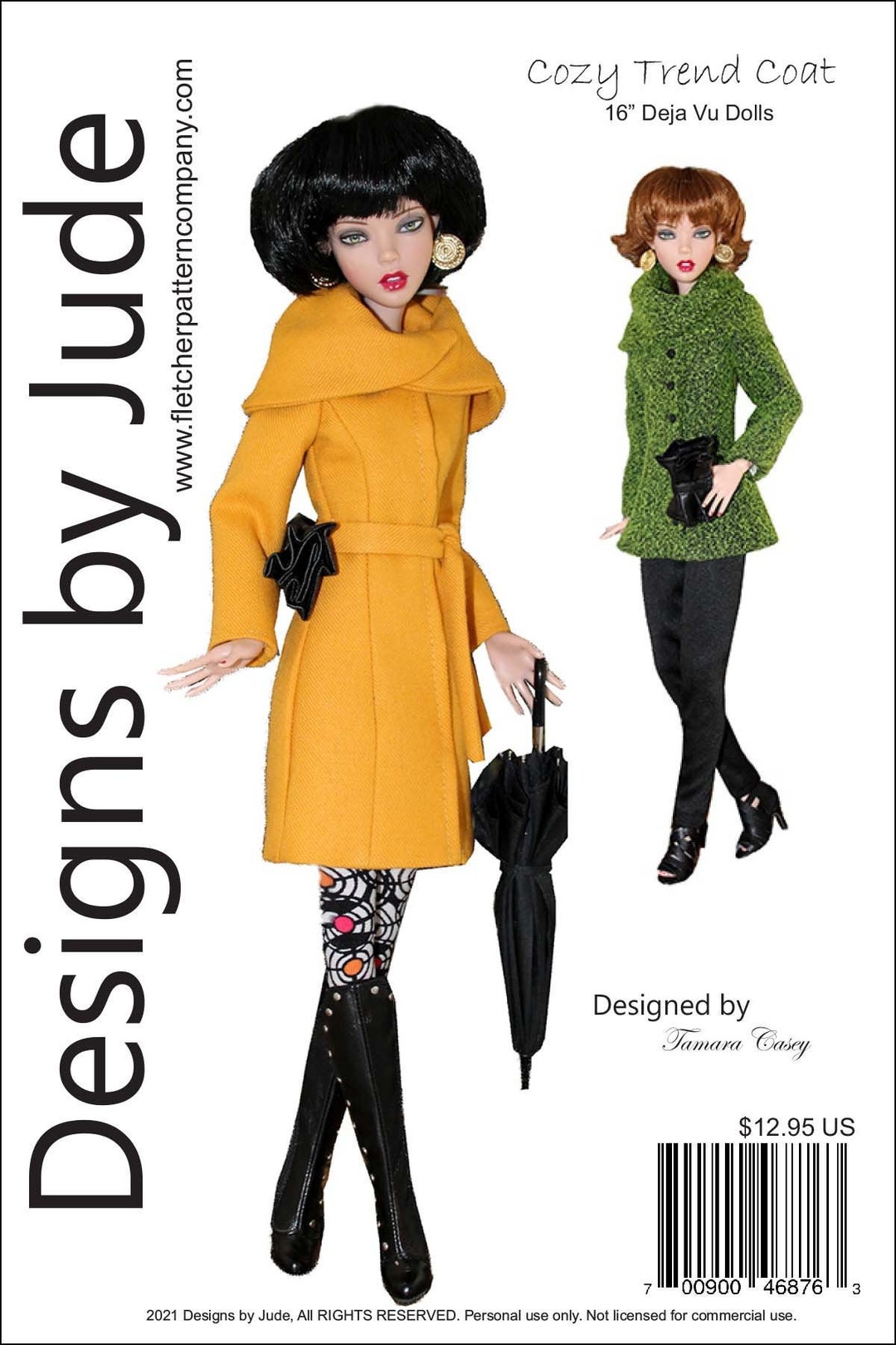 PDF Doll Clothes Sewing Pattern for 16deja Vu Tonner, Cozy Trend Coat ...