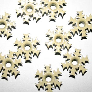 100 3/16 inch Snowflake Shaped Eyelets for cards, tags, scrapbooking and embellishments
