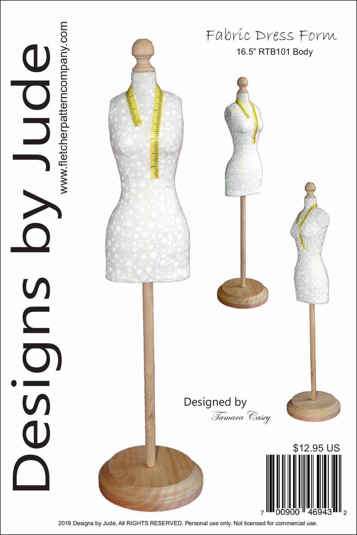 Fabric Dress Form Mannequin Sewing Pattern for 16.5 Etsy