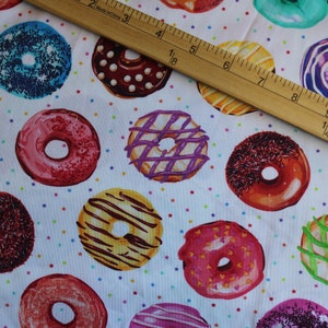 Sweet Tooth Donuts by Robert Kaufman, 100% cotton quilting fabric Doughnut Fabric