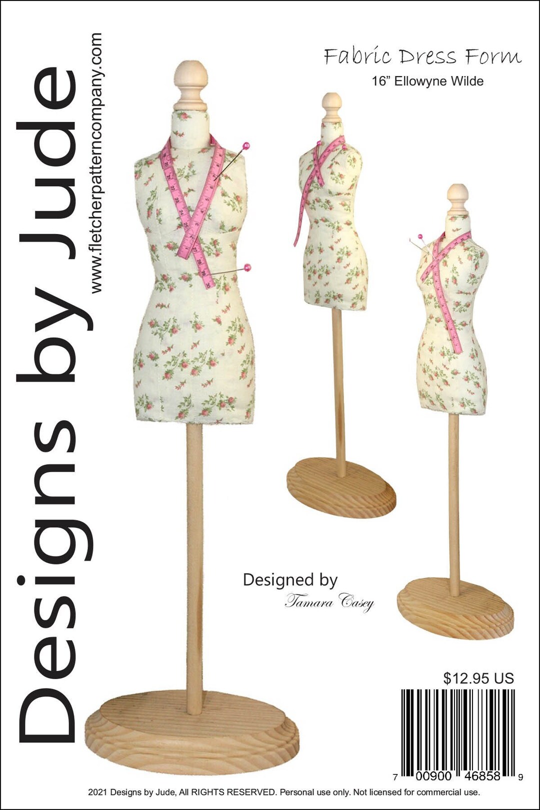 Fabric Dress Form Sewing Pattern for 16 Original Ellowyne Wilde Dolls