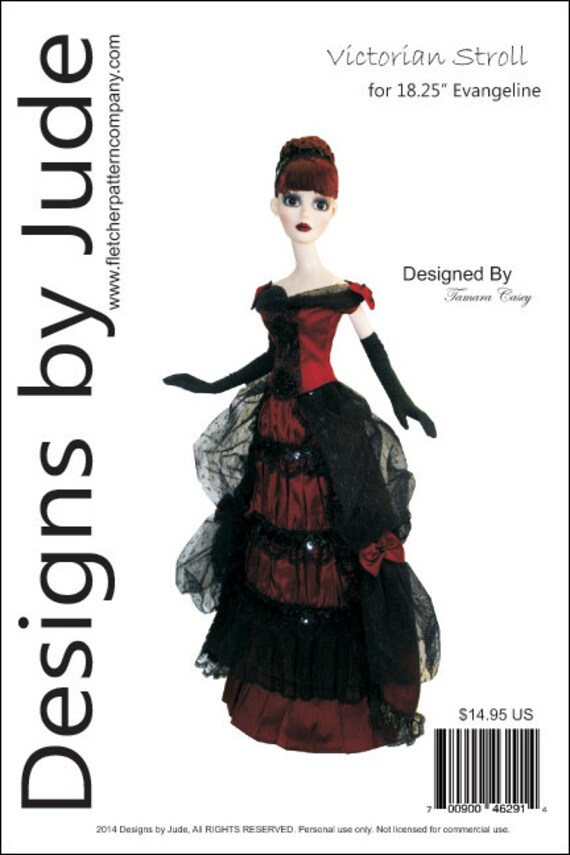 Lingerie /& Robe Doll Clothes Sewing Pattern for 18.25/" Evangeline Ghastly