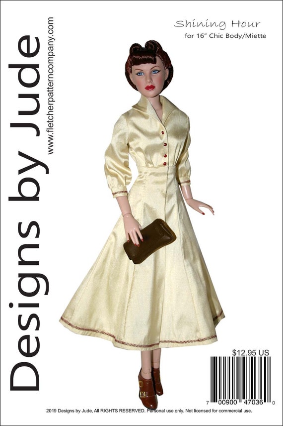 Shining Hour Claire Dress Pattern for 16.5/" RTB101 Body Dolls Tonner
