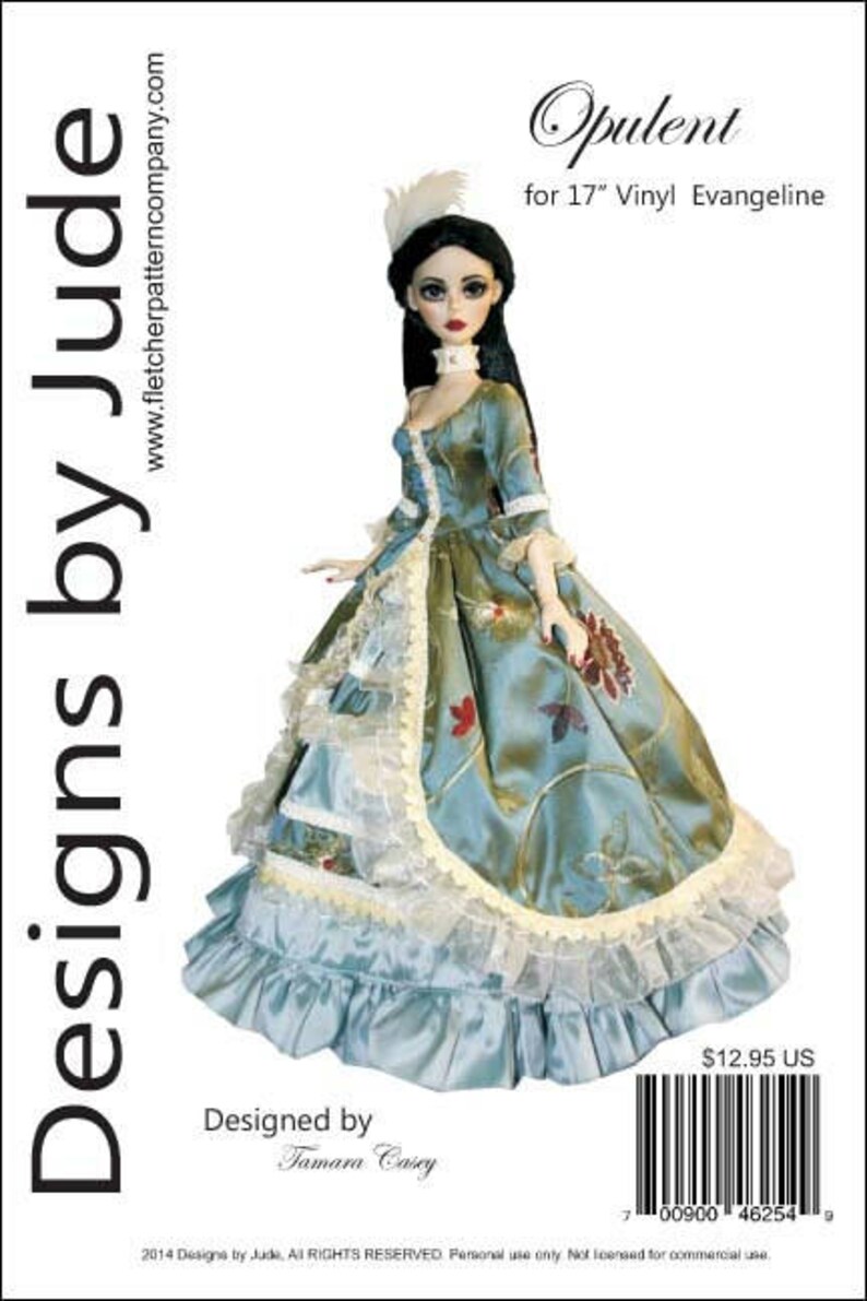 Opulent Doll Clothes Sewing Pattern for 18.25/" Evangeline Ghastly Tonner