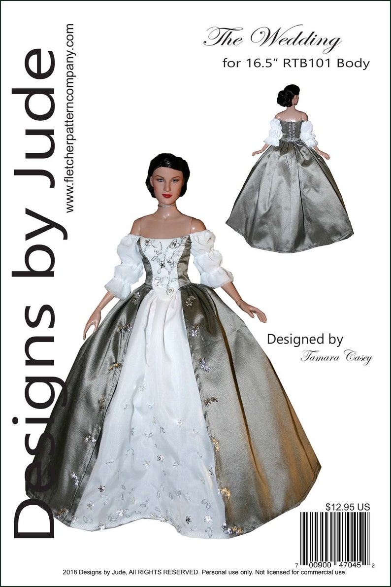 PDF Patron de vêtements de robe de mariée Outlander pour 16,5 RTB101 Body Dolls Tonner image 1